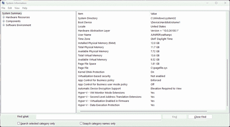 Finally! No more virtualization-based security present in msinfo32